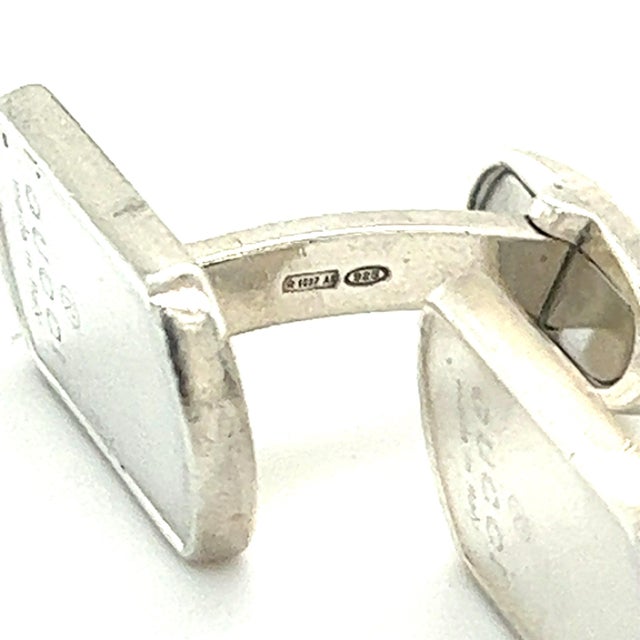1990s Pair of Gucci Estate Mens Cufflinks Sterling Silver For Sale - Image 4 of 8