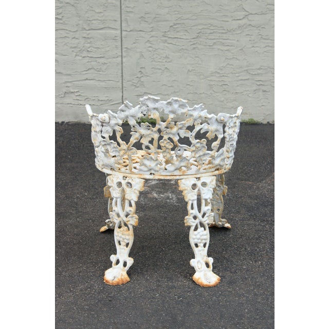 Mid 20th Century Victorian Style Pair Cast Iron Grapevine Leaves Garden Chairs For Sale - Image 11 of 12