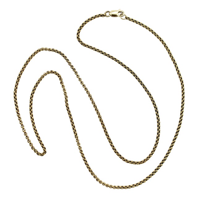 Late 19th Century Victorian 14k Gold 20.5” Double Link Cable Chain For Sale