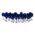 Los Castillo Style Hand-Blown Cobalt Blue Glassware With Pewter Stems Set- 37 Pieces For Sale