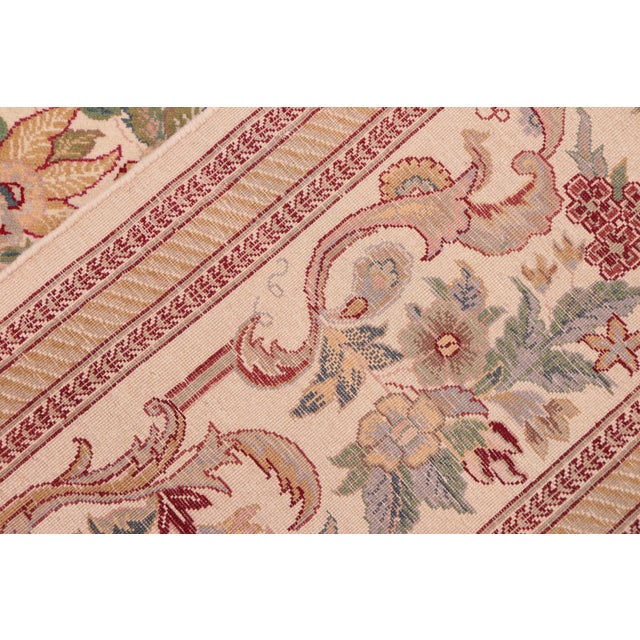 Textile Floral 1990's Pak-Persian Beige/Gold Wool Rug - 7'11'' X 10'4'' For Sale - Image 7 of 9