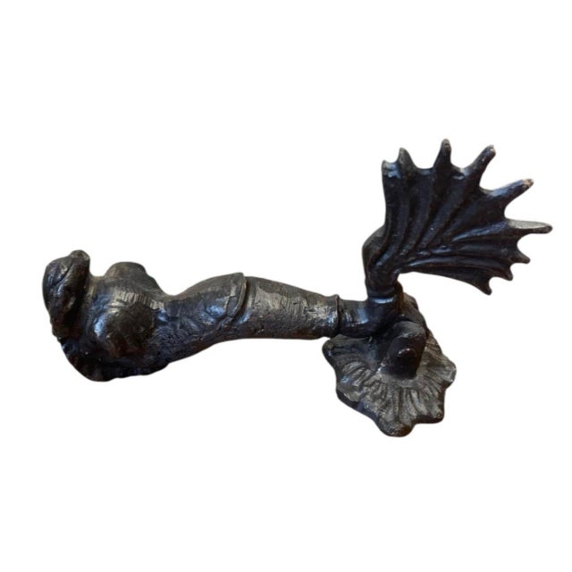 Vintage Cast Iron Nautical Sea Creature Door Knocker For Sale - Image 4 of 12