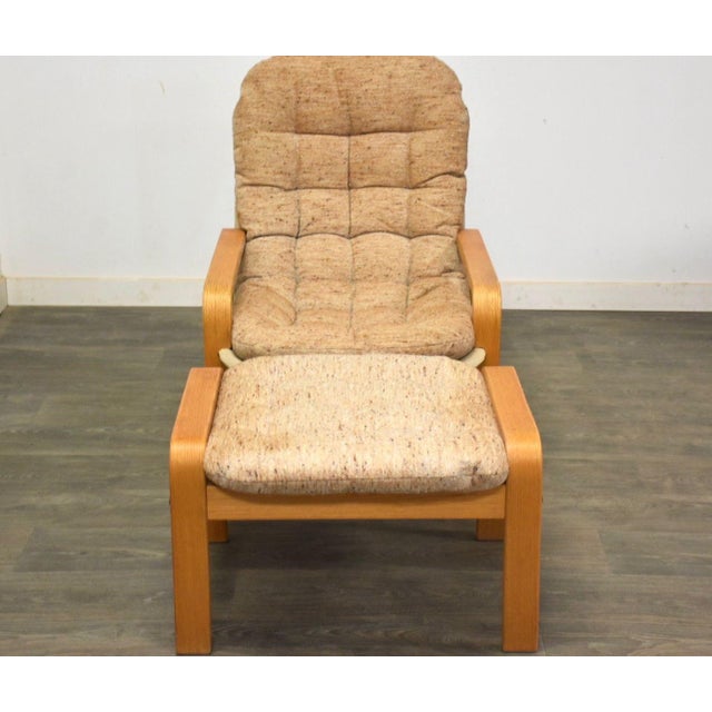 1960s 1960s Oak Lounge Chair and Ottoman by Brigger For Sale - Image 5 of 10