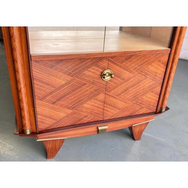 Brown French Art Deco Dry Bar Cabinet, Attributed to Jules Leleu, 1920s For Sale - Image 8 of 9