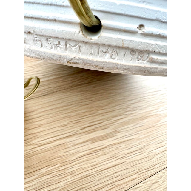 Signed Sculptural Danish Plaster Amphora Table Lamps by S + Mind, a Pair For Sale In Chicago - Image 6 of 10