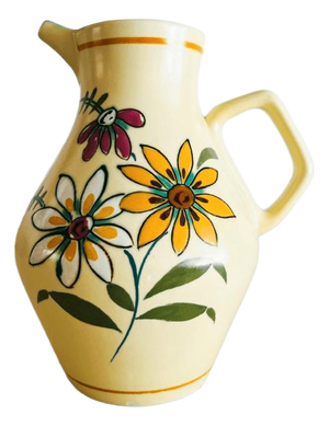 Vintage Flora Pottery Gouda Ceramic Jug, 1960s
