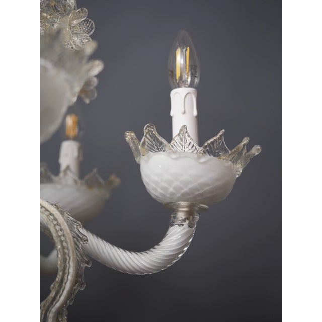 Venetian Murano Glass Six-Arm Chandelier, 1950 For Sale - Image 6 of 18