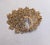 Mid-Century Modern Vintage 1966 Signed Monet Goldtone Filigree Brooch For Sale - Image 3 of 7