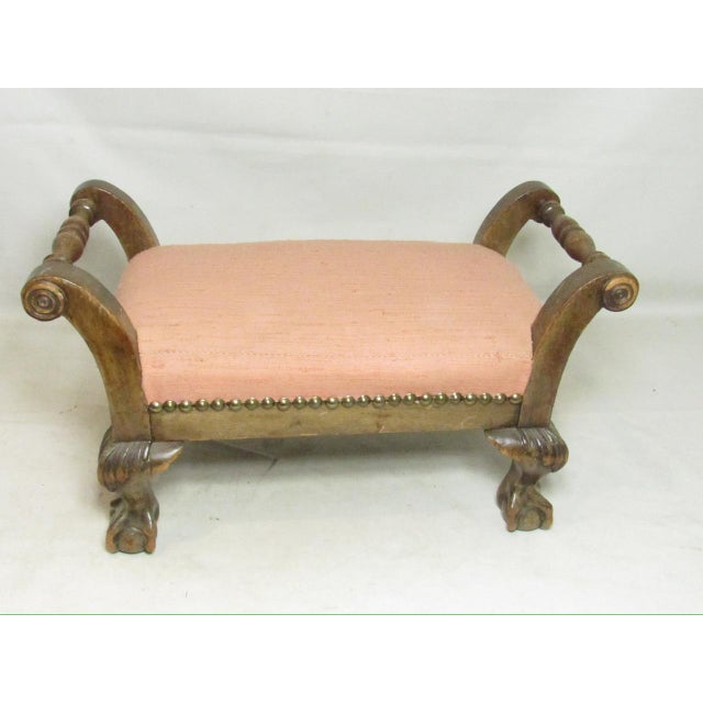 Brown Antique English Foot Stool For Sale - Image 8 of 13