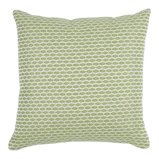 Schumacher Hickox Indoor & Outdoor 22" Pillow in Green For Sale