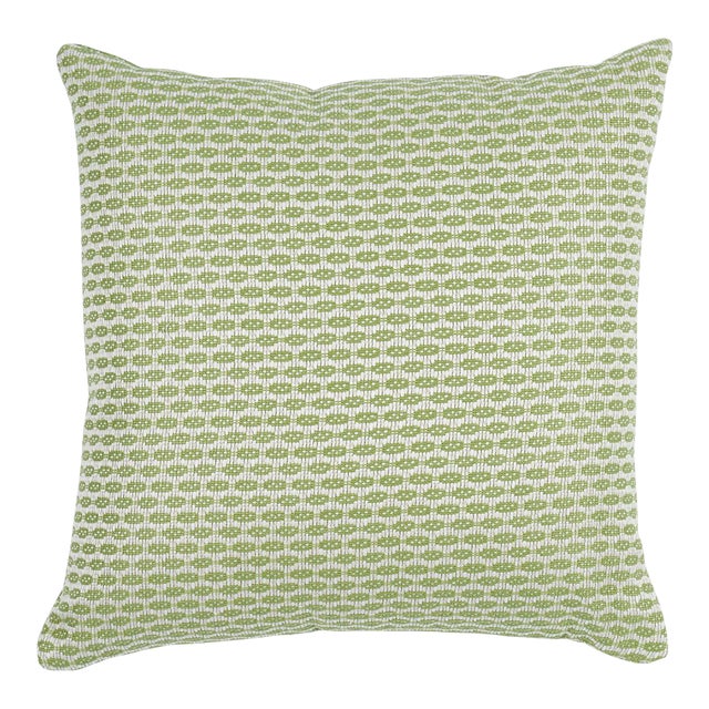 Schumacher Hickox Indoor & Outdoor 22" Pillow in Green For Sale