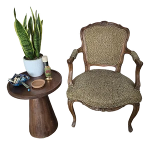 Antique French Louis XV Style Fauteuil Chair With Cheetah Print Upholstery