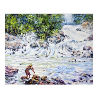 Simon Michael River Whitewater Impressionist Painting For Sale