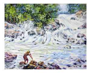 Simon Michael River Whitewater Impressionist Painting