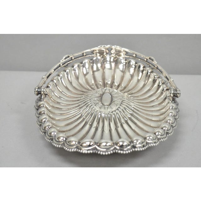 Antique Rogers & Bro Silver Plated Wedding Brides Basket W Reticulated Handle For Sale - Image 9 of 17