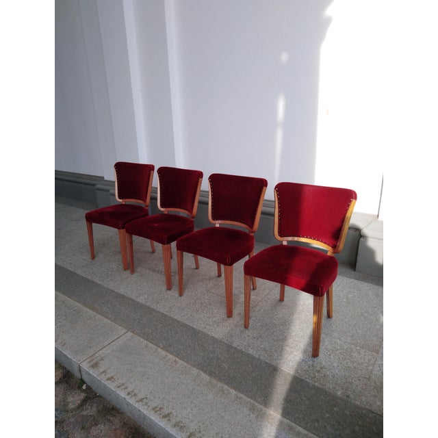 Vintage Swedish Chairs by Otto Schulz for Boet, 1920s, Set of 4 For Sale - Image 3 of 11