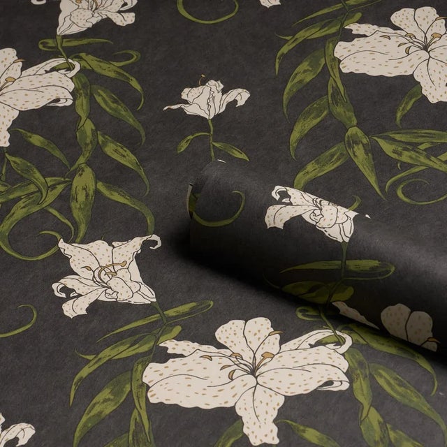 Schumacher Schumacher x Backdrop Lady Lilith Wallpaper In Carbon For Sale - Image 4 of 4