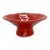 Vintage Bright Red Ceramic Sculptural Studio Pottery Pedestal Bowl For Sale