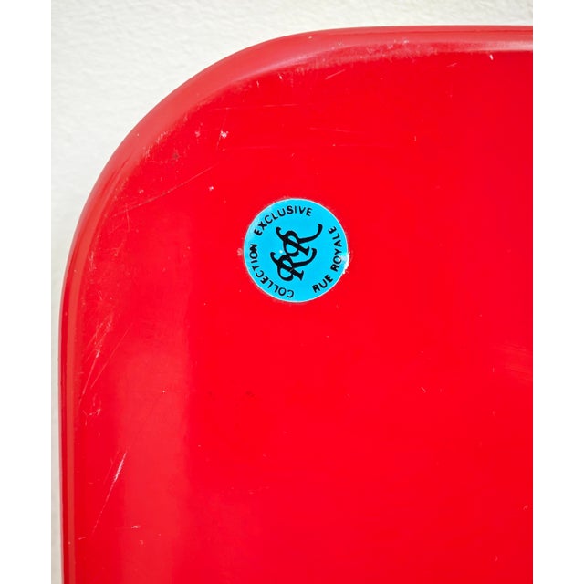 Mid-Century Modern Rectangular Red Lacquered Tray with Brass Corners from Rue Royale, 1960/70 For Sale - Image 9 of 14