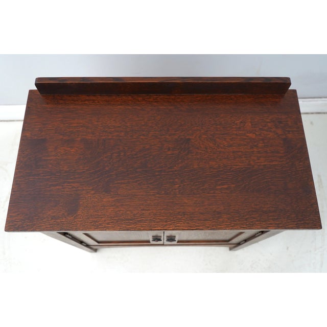Mission Stickley Mission Oak 1 Drawer Console Server Cabinet For Sale - Image 3 of 18
