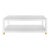 Matthew Izzo Home - Patricia Rectangular Matte White Lacquer Coffee Table With Brass Foot Caps For Sale
