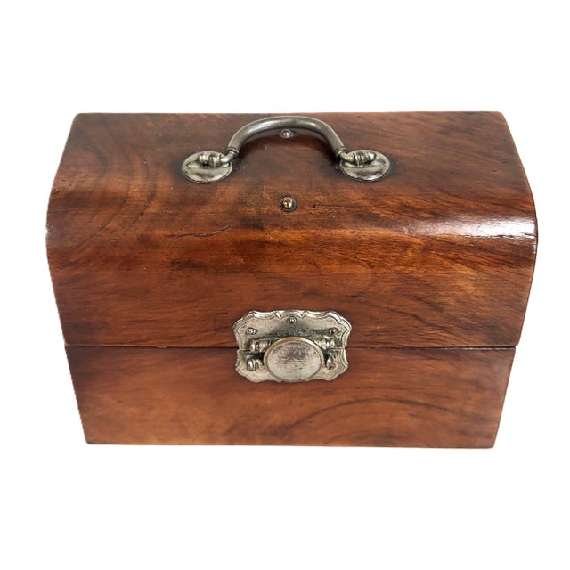 English Antique English Mahogany 3 Bottle Box Gentleman's Spirit Decanter Caddy For Sale - Image 3 of 15