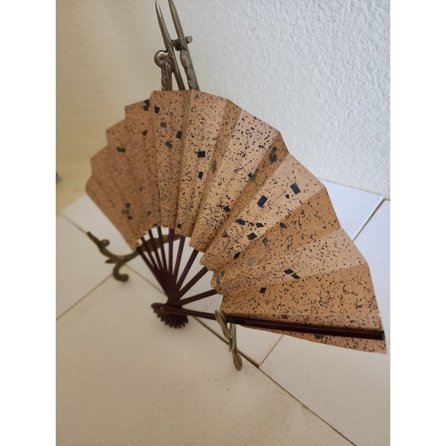 Vintage Hand Held Asian Artistic Fan For Sale - Image 4 of 7