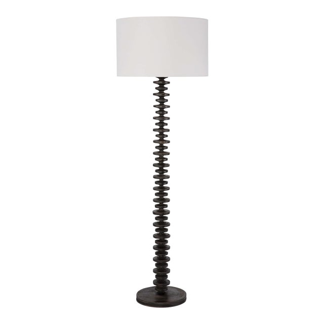 Regina Andrew Fishbone Floor Lamp in Ebony For Sale