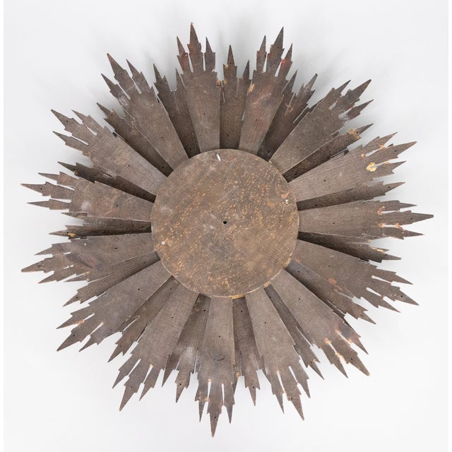 Mid 20th Century Mid-Century French Giltwood Two Tier Sunburst Mirror For Sale - Image 5 of 6