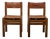 Rationalist French Chairs in Leather and Wood, 1970s, Set of 2 For Sale