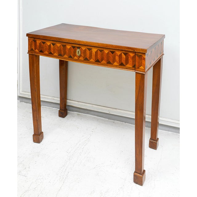 Neoclassical Antique Italian Parquetry Console Table For Sale - Image 3 of 13