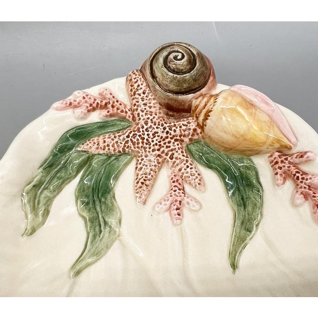 Vintage Fitz & Floyd Oceana Seashell Ceramic Tissue Box Cover & Soap Dish – Coastal / Palm Beach For Sale - Image 16 of 16