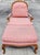 French Provincial Thomasville French Provincial Louis XV Pink Damask Chair & Ottoman Set For Sale - Image 3 of 12