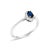 10K White Gold 5X3MM Oval Blue Sapphire and Diamond Accent Halo Ring (I-J Color, I1-I2 Clarity) - Ring Size 6.5 For Sale - Image 4 of 7