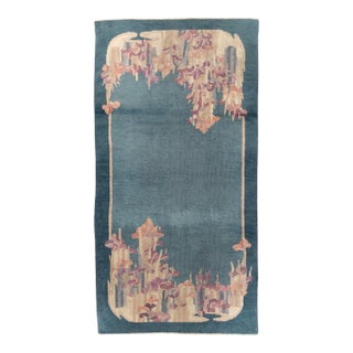 Galerie Shabab Collection Mid-20th Century Chinese Art Deco Throw Rug For Sale