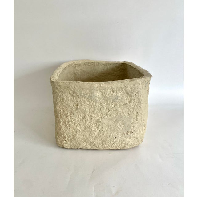 Cream Handcrafted Paper Mache Oblong Bowl For Sale - Image 8 of 9