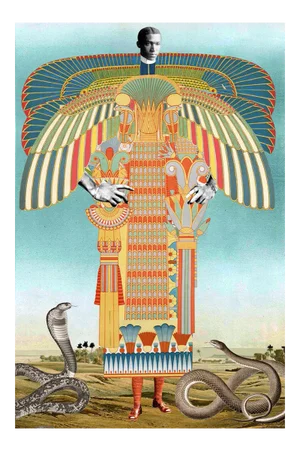 Plate No. 121, Abstract, Collage, Egyptian Iconography, Men in History