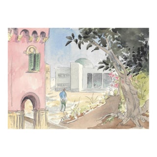 Ivy Attwell Benghazi Libya Watercolor For Sale