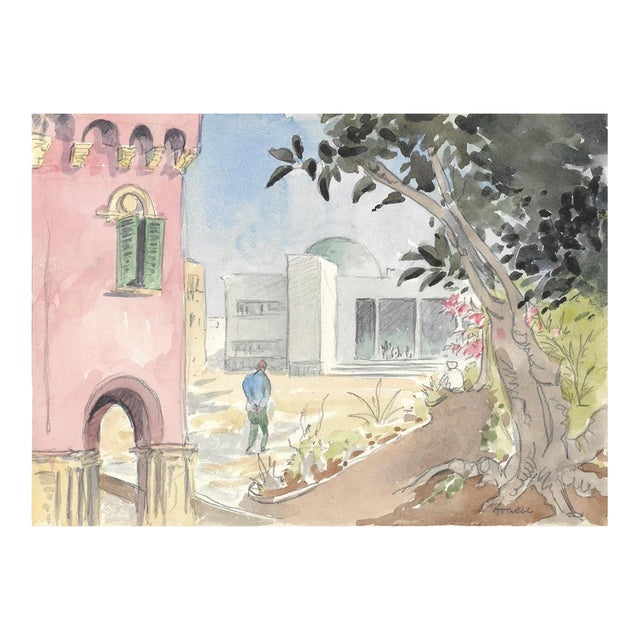 Ivy Attwell Benghazi Libya Watercolor For Sale