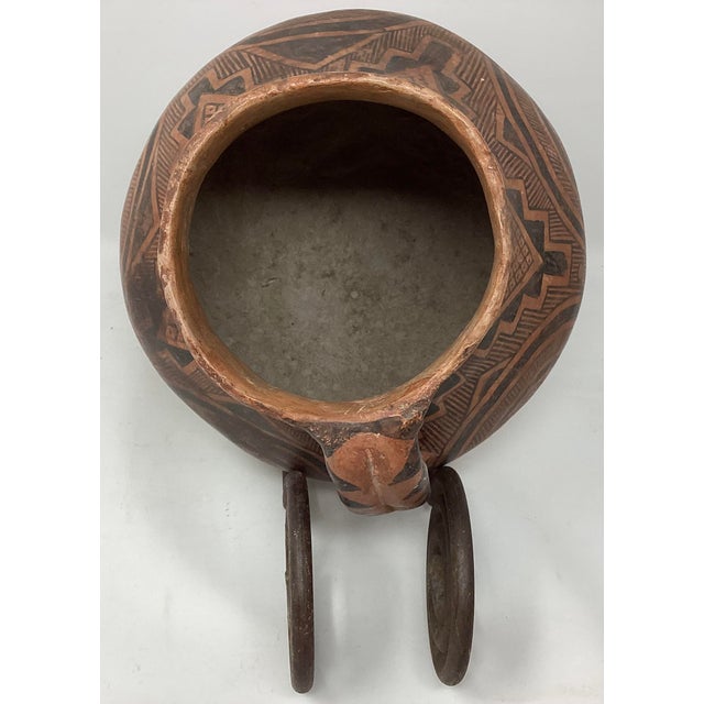 Bill Freeman (1927-2012) Native American Recreation of Hohokam Pot on Hand Forged Iron Stand by Unknown Artist. For Sale In Phoenix - Image 6 of 6