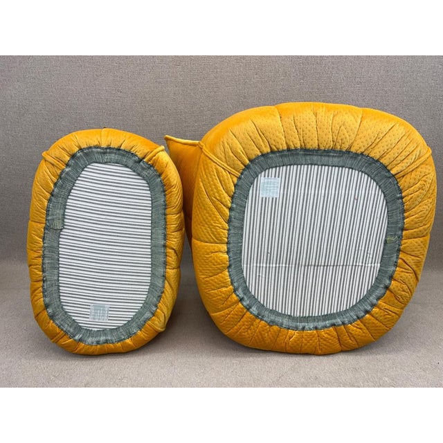 Set of Vintage Armchair and Ottoman in Yellow Brigantin from Ligne Roset For Sale - Image 18 of 18