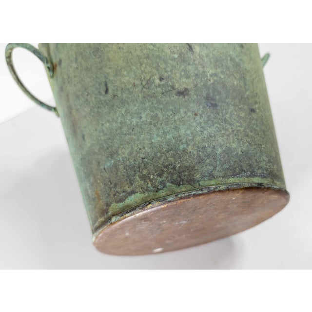 20th Century Verdigris Copper Arts & Crafts French Bucket or Planter For Sale - Image 9 of 10