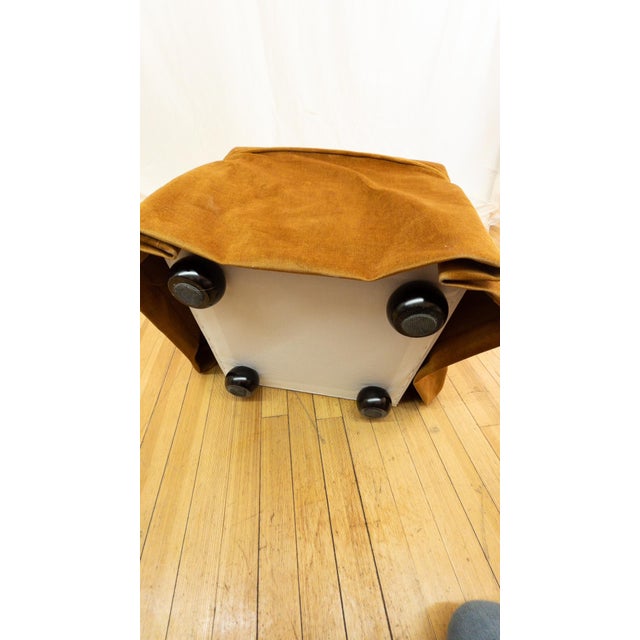 2020s Custom Velvet Skirted Ottoman (Set of 2) For Sale - Image 5 of 5