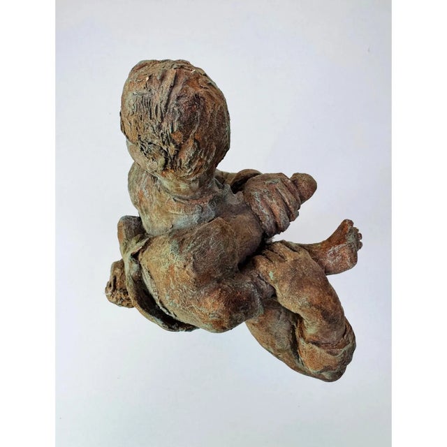 Brown Mid 20th Century Kay Henkel Figural Sculpture Signed Ceramic Patinated Expressionist Figure For Sale - Image 8 of 12