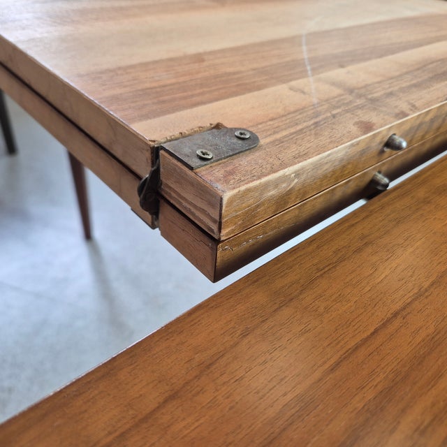 Wood Mid-Century Walnut Extendable Dining Table from Kondor, 1960s For Sale - Image 7 of 13