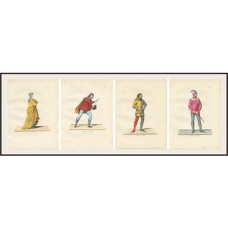 Bonnard, Medieval Costumes, 1845, Prints, Set of 4 For Sale