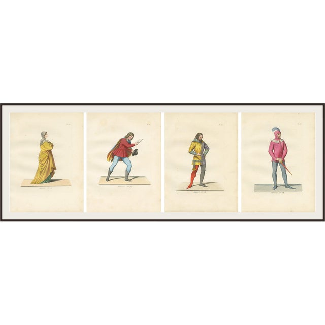 Bonnard, Medieval Costumes, 1845, Prints, Set of 4 For Sale