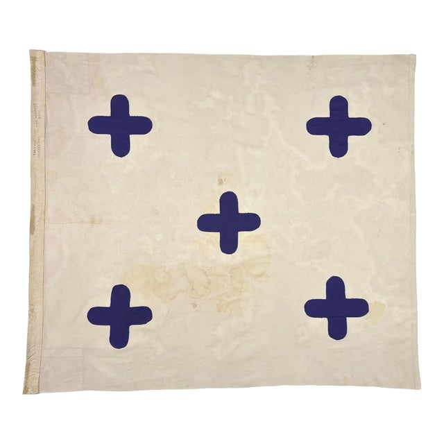 Large Vintage Cotton Nautical Signal Flag For Sale