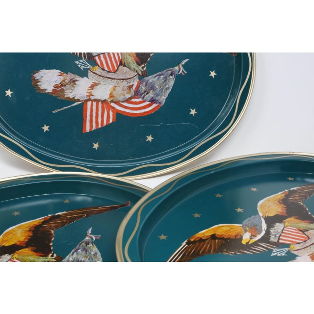 Vintage Federal Bald Eagle Aluminum Trays - Set of 12 For Sale - Image 9 of 12