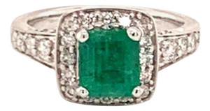 Diamond Emerald Ring 14k Gold 1.40 TCW Certified